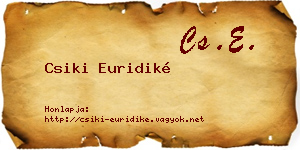 Csiki Euridiké névjegykártya